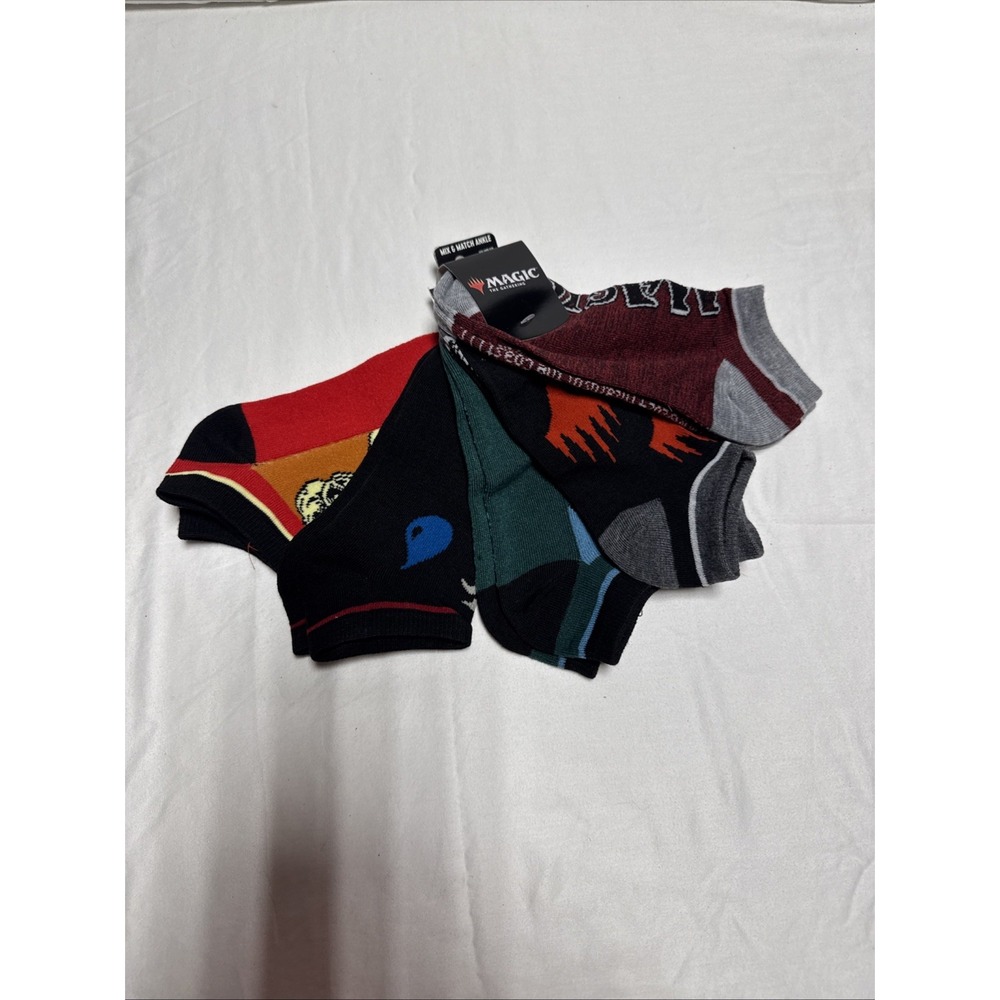 Magic: The Gathering Icons No-Show Socks 5 Pair NEW /w Tags Bioworld